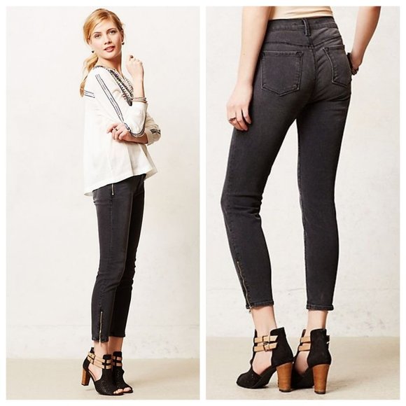 Aritzia Denim - J Brand Cropped Zip Skinny Jeans
